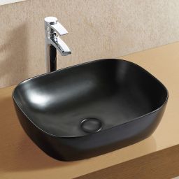 LaVita Redondo Black umywalka 46,5x37,5 cm nablatowa czarny mat