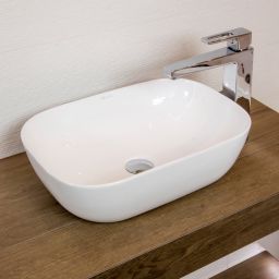 LaVita Alava Slim umywalka 61x40 cm nablatowa biały połysk