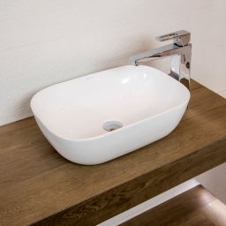 LaVita Alava Slim umywalka 61x40 cm nablatowa biały połysk