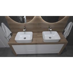 LaVita Luneza umywalka 48x37 cm nablatowa biały połysk