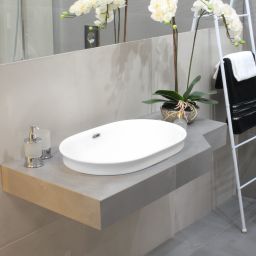 LaVita Puebla umywalka 60x39 cm wpuszczana w blat biały połysk