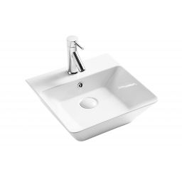 LaVita Cabrera umywalka 42x41,5 cm prostokątna nablatowa biała