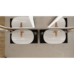 LaVita Pereya Grande umywalka 60,5x40 cm nablatowa biały połysk