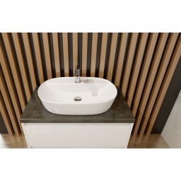 LaVita Pereya Grande umywalka 60,5x40 cm nablatowa biały połysk