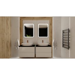 LaVita Pereya Grande umywalka 60,5x40 cm nablatowa biały połysk