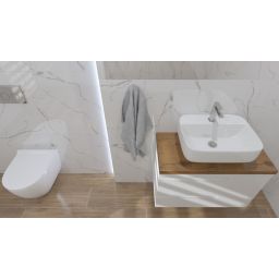 LaVita Karawela umywalka 50x40 cm prostokątna nablatowa biała