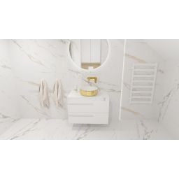 LaVita Merida umywalka 37x37 cm nablatowa złoty/biały połysk