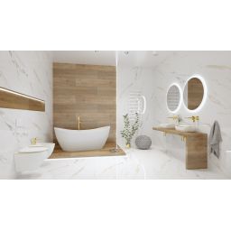 LaVita Costa umywalka 46x32,5 cm nablatowa złoty połysk/biały połysk