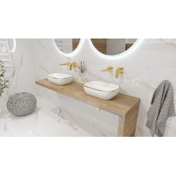 LaVita Costa umywalka 46x32,5 cm nablatowa złoty połysk/biały połysk