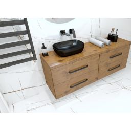 LaVita Costa Black umywalka 46x32,5 cm nablatowa czarny mat