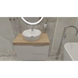 LaVita Caribe umywalka 43x,5x43,5 cm nablatowa biały połysk