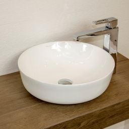 LaVita Cordoba Slim umywalka 41,5x41,5 cm nablatowa biały połysk