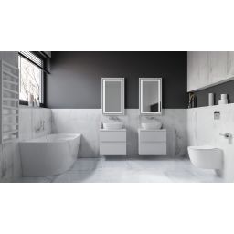 LaVita Costa umywalka 46x32,5 cm nablatowa biały połysk