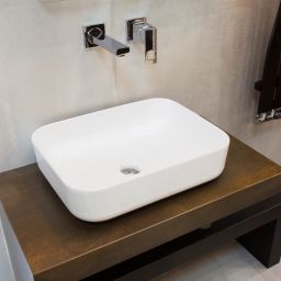 LaVita Galera Slim umywalka 50x39 cm nablatowa biały połysk