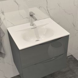 LaVita Kolorado umywalka 61x46,5 cm meblowa prostokątna biały połysk