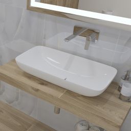 LaVita Toro umywalka 70,5x39 cm nablatowa biały połysk