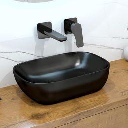 LaVita Costa Black umywalka 46x32,5 cm nablatowa czarny mat