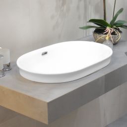 LaVita Puebla umywalka 60x39 cm wpuszczana w blat biały połysk