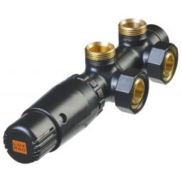 Luxrad Duo zestaw termostatyczny zintegrowany lewy czarny mat struktura DKLS040
