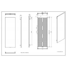 Luxrad V-line grzejnik dekoracyjny 180x60 cm podłączenie dolne antracyt VLI18006007016ZDC