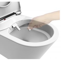 Major&Maker Deluxe A + Coral White toaleta myjąca ze stelażem i przyciskiem wisząca bez kołnierza biała 4020FWS200302W