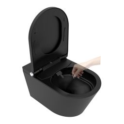 Major&Maker Black Pearl + Coral White toaleta myjąca ze stelażem wisząca bez kołnierza czarna 4030FS200302W