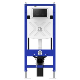 Major&Maker Royal + Coral Black toaleta myjąca ze stelażem i przyciskiem wisząca bez kołnierza biała I65S200302B