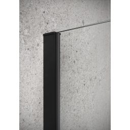 Meissen Keramik Kontra ścianka prysznicowa walk-in 120 cm czarny mat/szkło przezroczyste S169-007