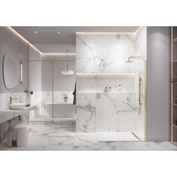 Meissen Keramik Kontra ścianka prysznicowa walk-in 100 cm złoty szczotkowany/szkło przezroczyste S169-010