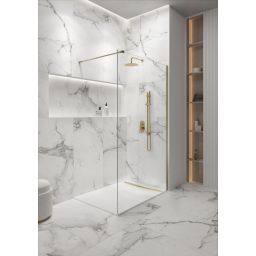 Meissen Keramik Kontra ścianka prysznicowa walk-in 100 cm złoty szczotkowany/szkło przezroczyste S169-010