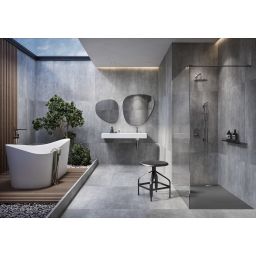 Meissen Keramik Kontra brodzik kwadratowy z maskownicą 90x90 cm grafitowy S207-024