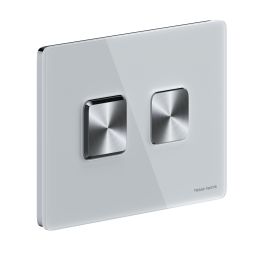 Meissen Keramik Dekora Square przycisk spłukujący szkło białe/stal K97-444