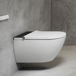 Meissen Keramik Genera Ultimate Oval toaleta myjąca wisząca biała/czarna S701-514