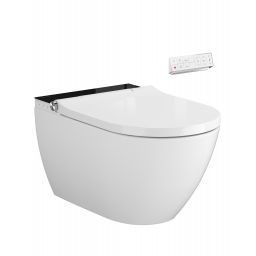 Meissen Keramik Genera Ultimate Oval toaleta myjąca wisząca biała/czarna S701-514