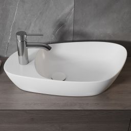 Meissen Keramik Kontra umywalka 60x40 cm nablatowa asymetryczna biały mat K682-009