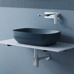 Meissen Keramik Farva umywalka 50x38,5 cm prostokątna nablatowa niebieska K712-028