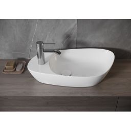 Meissen Keramik Kontra umywalka 60x40 cm nablatowa asymetryczna biała K682-002