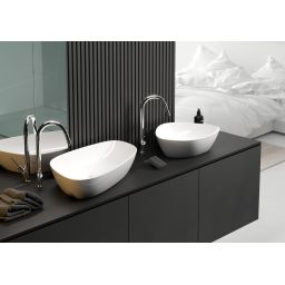 Meissen Keramik Kontra umywalka 60x40 cm nablatowa asymetryczna biały mat K682-010