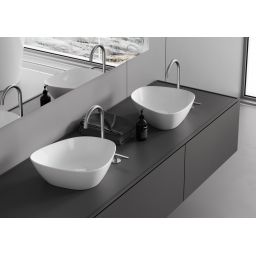 Meissen Keramik Kontra umywalka 48x40 cm nablatowa asymetryczna biały mat K682-011