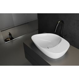 Meissen Keramik Kontra umywalka 48x40 cm nablatowa asymetryczna biały mat K682-012