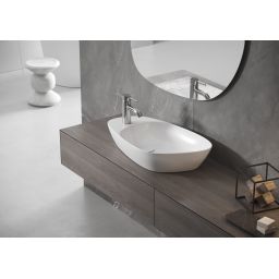 Meissen Keramik Kontra umywalka 48x40 cm nablatowa asymetryczna biały mat K682-013