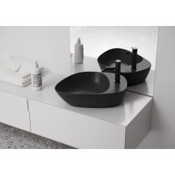 Meissen Keramik Kontra umywalka 60x40 cm nablatowa asymetryczna antracyt mat K682-016