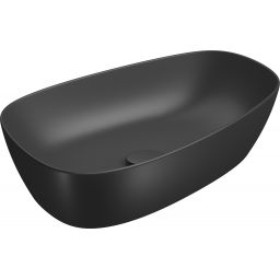 Meissen Keramik Kontra umywalka 60x40 cm nablatowa asymetryczna antracyt mat K682-017