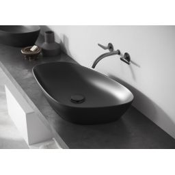 Meissen Keramik Kontra umywalka 60x40 cm nablatowa asymetryczna antracyt mat K682-017