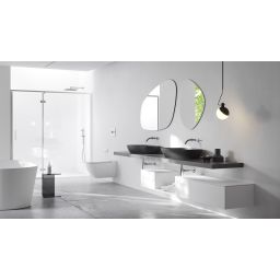 Meissen Keramik Kontra umywalka 60x40 cm nablatowa asymetryczna antracyt mat K682-017