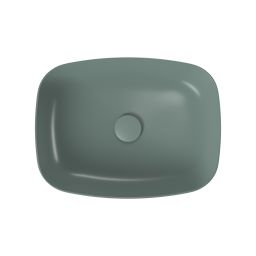 Meissen Keramik Farva umywalka 50x38,5 cm prostokątna nablatowa zielona K712-018