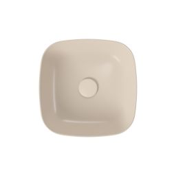 Meissen Keramik Farva umywalka 38x38 cm kwadratowa nablatowa beżowa K712-022