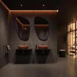 Meissen Keramik Farva umywalka 40x40 cm okrągła nablatowa ceglasty K712-036