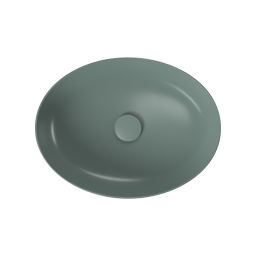 Meissen Keramik Farva umywalka 50x38,5 cm owalna nablatowa zielona K712-037