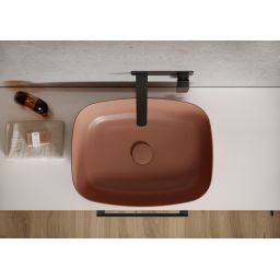 Meissen Keramik Farva umywalka 50x38,5 cm prostokątna nablatowa ceglasty K712-039